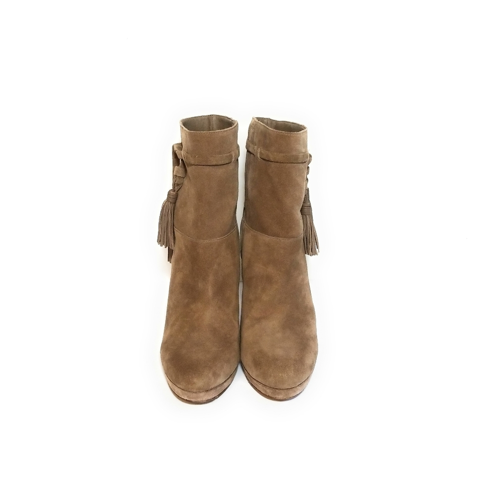 VIA SPIGA Tan Suede High Heel Ankle Boots Size 6 - Picture 7 of 8